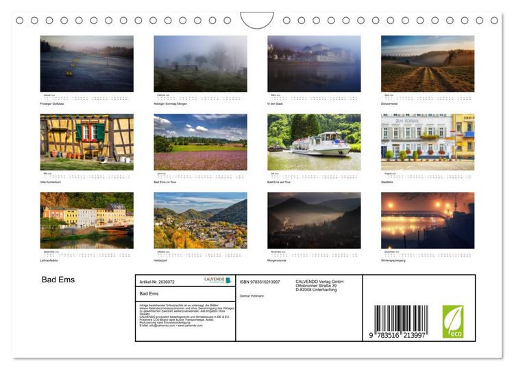 Produktbild: Bad Ems (Wandkalender 2026 DIN A4 quer), CALVENDO Monatskalender