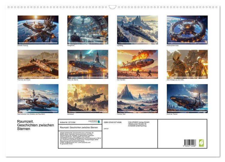 Produktbild: Raumzeit. Geschichten zwischen Sternen (Wandkalender 2026 DIN A2 quer), CALVENDO Monatskalender