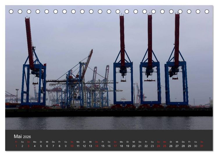 Produktbild: Hafen Hamburg 2026 (Tischkalender 2026 DIN A5 quer), CALVENDO Monatskalender