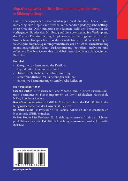 Produktbild: Migrationsgesellschaftliche Diskriminierungsverh&auml;ltnisse in Bildungssettings