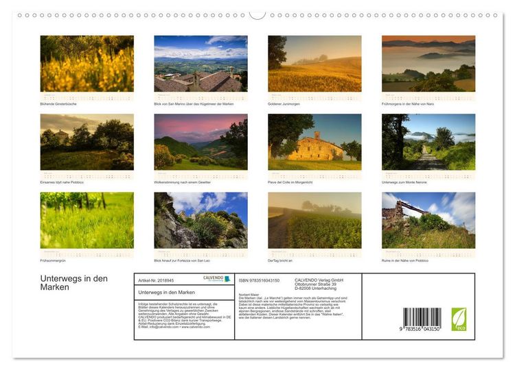 Produktbild: Unterwegs in den Marken (hochwertiger Premium Wandkalender 2026 DIN A2 quer), Kunstdruck in Hochglanz