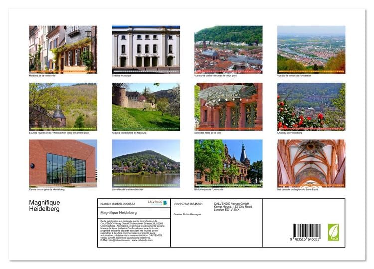 Produktbild: Magnifique Heidelberg (Calendrier mural 2026 DIN A2 vertical) calendrier de bureau