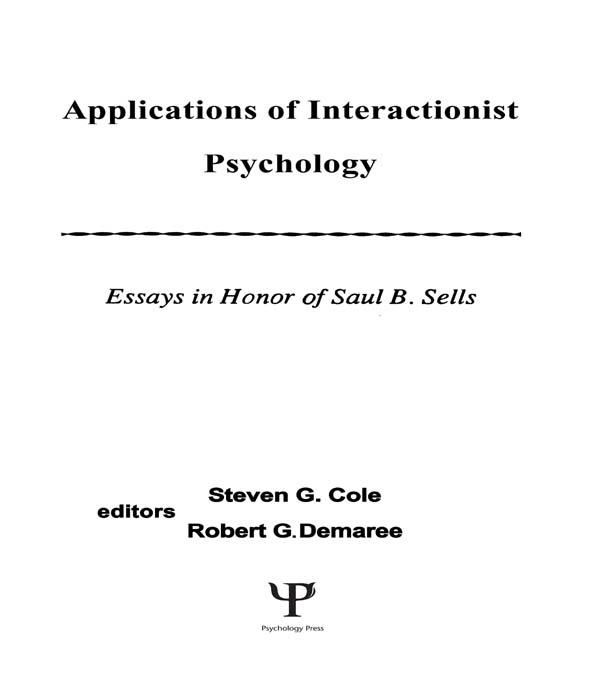 Produktbild: Applications of interactionist Psychology