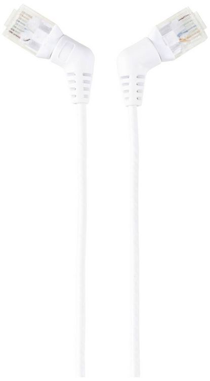 Produktbild: Renkforce RF-6071558 RJ45 Patchkabel CAT 6 U/UTP 0.50 m Wei&szlig; Steckkontakte 360&deg; drehbar, Gewinkelter Kabelabgang 1 St.