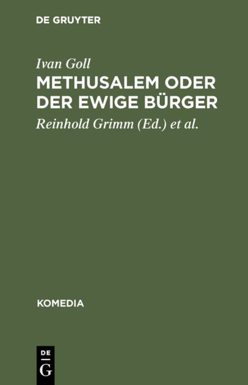 Produktbild: Methusalem oder Der ewige B&uuml;rger