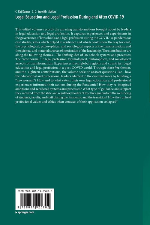 Produktbild: Legal Education and Legal Profession During and After COVID-19