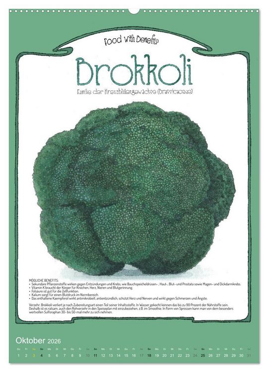 Produktbild: Food with Benefits (Wandkalender 2026 DIN A2 hoch), CALVENDO Monatskalender