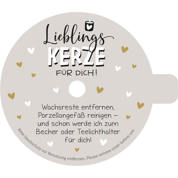 Produktbild: Lieblingskerze in Emailleoptik Motiv "Hab dich soooo lieb"