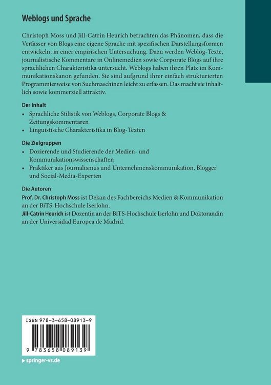 Produktbild: Weblogs und Sprache