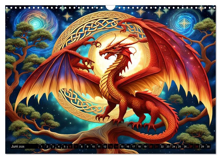 Produktbild: Drachen - Mystische Wesen (Wandkalender 2026 DIN A3 quer), CALVENDO Monatskalender