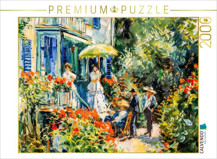 Produktbild: CALVENDO Puzzle Impressionistische Villa mit Menschen auf der Treppe im Garten | 2000 Teile Lege-Gr&ouml;&szlig;e 90x67cm Foto-Puzzle f&uuml;r gl&uuml;ckliche Stunden