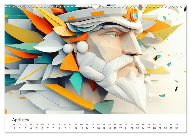 Produktbild: Die Farben des Origami (Wandkalender 2026 DIN A3 quer), CALVENDO Monatskalender