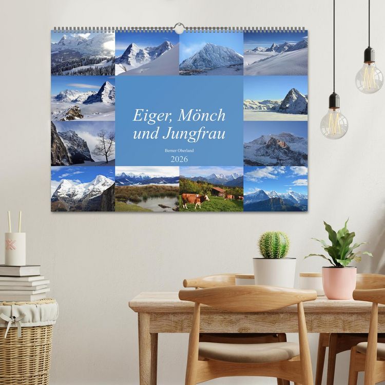 Produktbild: Eiger, M&ouml;nch und Jungfrau 2026 (Wandkalender 2026 DIN A2 quer), CALVENDO Monatskalender