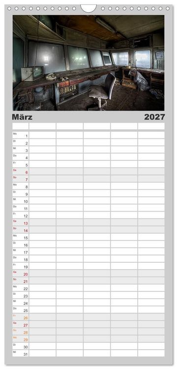 Produktbild: Familienplaner 2027 - Geheimnisvolle Orte - Lost Places mit 5 Spalten (Wandkalender, 21 x 45 cm) CALVENDO