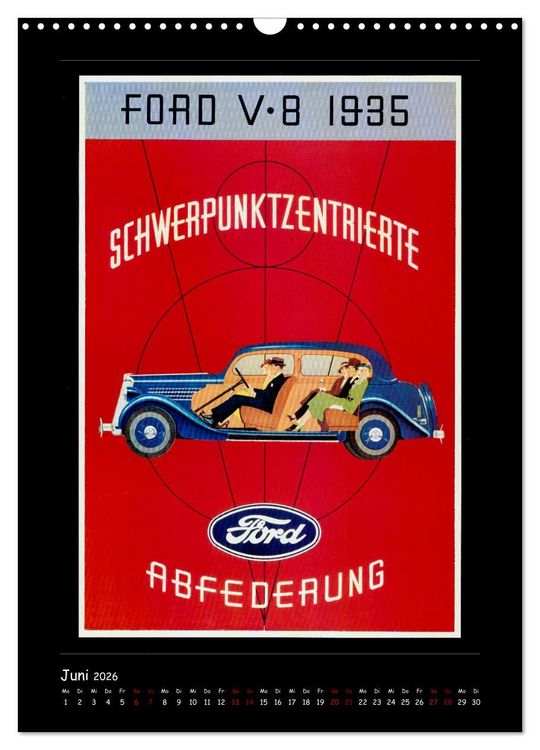 Produktbild: Historische Automobilplakate (Wandkalender 2026 DIN A3 hoch), CALVENDO Monatskalender
