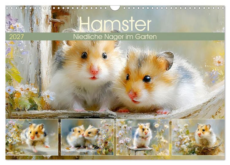 Produktbild: Hamster. Niedliche Nager im Garten (Wandkalender 2027 DIN A3 quer), CALVENDO Monatskalender