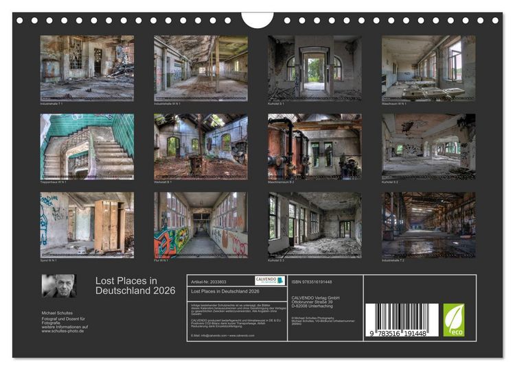 Produktbild: Lost Places in Deutschland 2026 (Wandkalender 2026 DIN A4 quer), CALVENDO Monatskalender