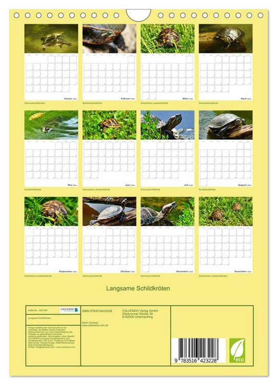 Produktbild: Langsame Schildkr&ouml;ten (Wandkalender 2026 DIN A4 hoch), CALVENDO Monatskalender
