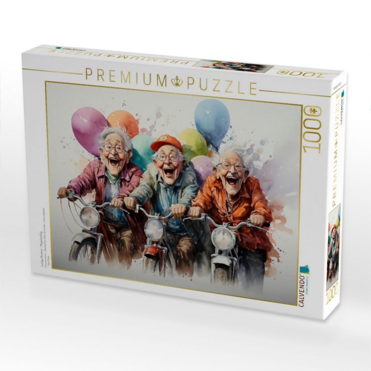 Produktbild: CALVENDO Puzzle Lustige Rentner - Mopedasflug | 1000 Teile Lege-Gr&ouml;&szlig;e 64x48cm Foto-Puzzle f&uuml;r gl&uuml;ckliche Stunden