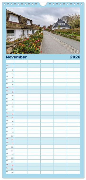 Produktbild: Familienplaner 2026 - Inselbilder Amrum mit 5 Spalten (Wandkalender, 21 x 45 cm) CALVENDO
