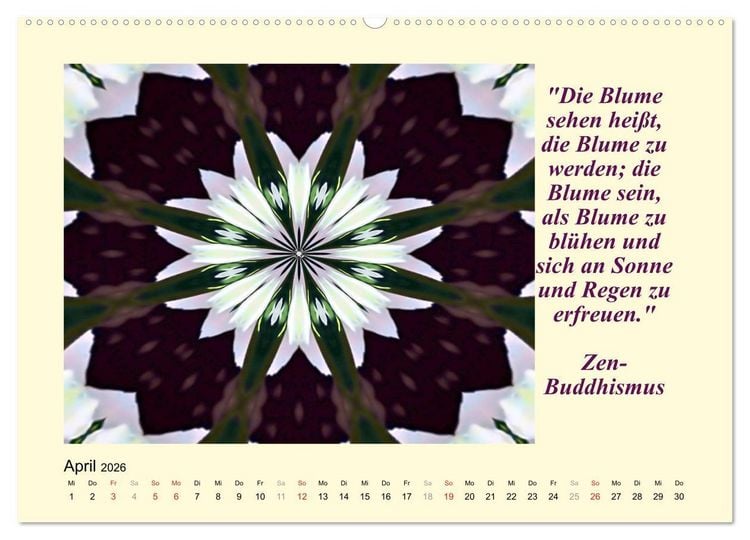 Produktbild: Meditation - Asiatische Weisheiten (Wandkalender 2026 DIN A2 quer), CALVENDO Monatskalender