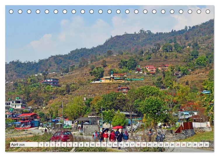 Produktbild: POKHARA und SARANGKOT (Tischkalender 2026 DIN A5 quer), CALVENDO Monatskalender