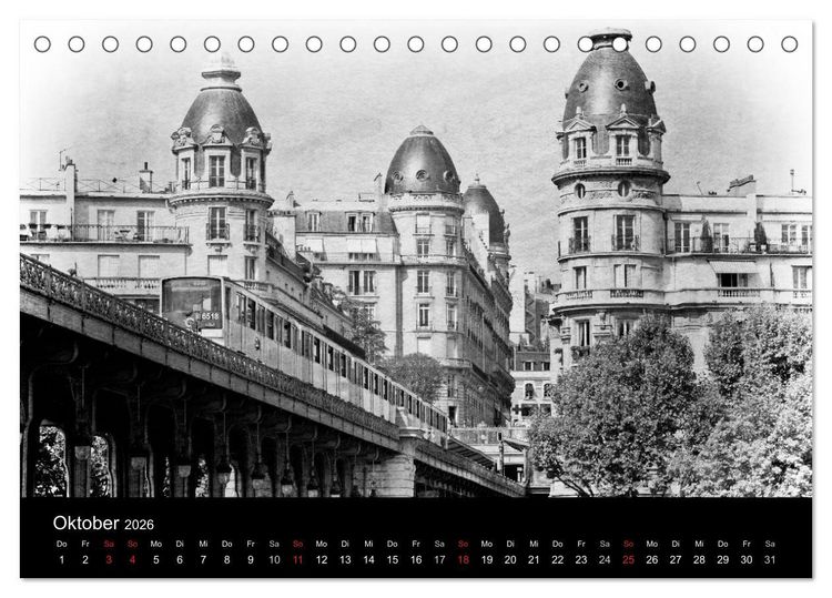 Produktbild: Streifzug durch Paris (Tischkalender 2026 DIN A5 quer), CALVENDO Monatskalender