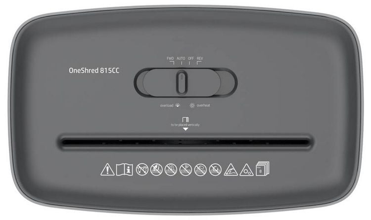 Produktbild: HP OneShred 815CC Aktenvernichter 8 Blatt Partikelschnitt P-4 15 l Vernichtet auch B&uuml;roklammern, Heftklammern, Kreditkarte
