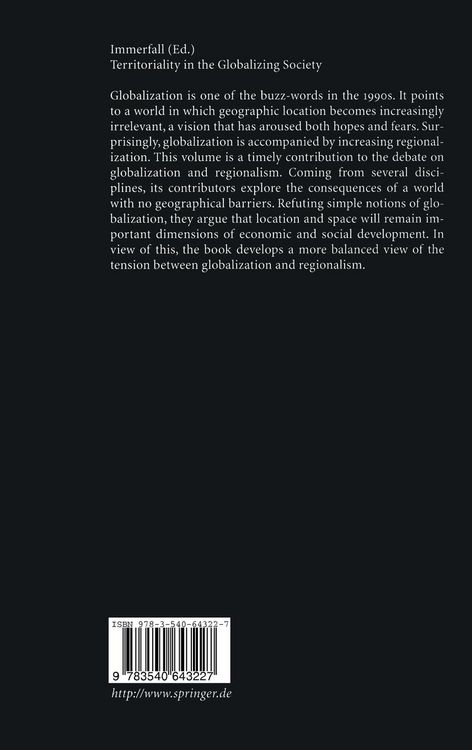 Produktbild: Territoriality in the Globalizing Society