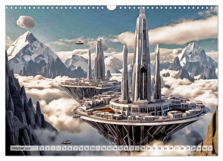 Produktbild: Stadtarchitektur, futuristisch-fantastisch (Wandkalender 2026 DIN A3 quer), CALVENDO Monatskalender