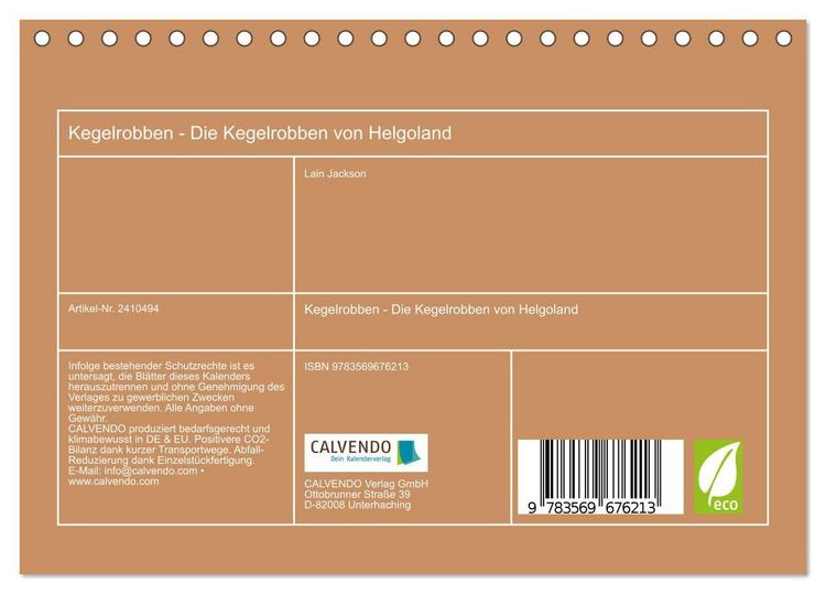 Produktbild: Kegelrobben - Die Kegelrobben von Helgoland (Tischkalender 2027 DIN A5 quer), CALVENDO Monatskalender