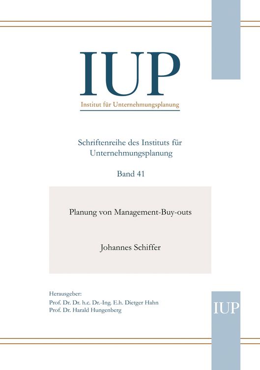 Produktbild: Planung von Management-Buy-outs