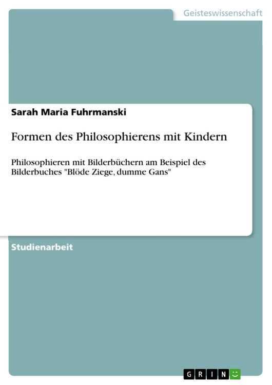 Produktbild: Formen des Philosophierens mit Kindern