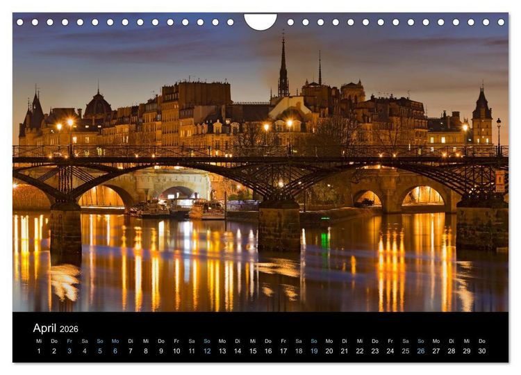 Produktbild: Paris bei Nacht 2026 (Wandkalender 2026 DIN A4 quer), CALVENDO Monatskalender