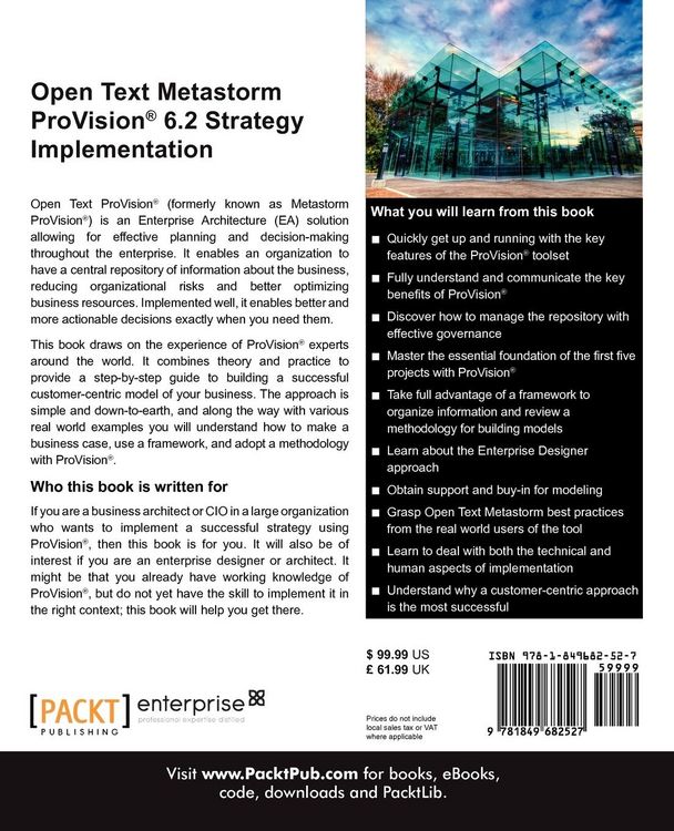 Produktbild: Open Text Metastorm Provision (R) 6.2 Strategy Implementation
