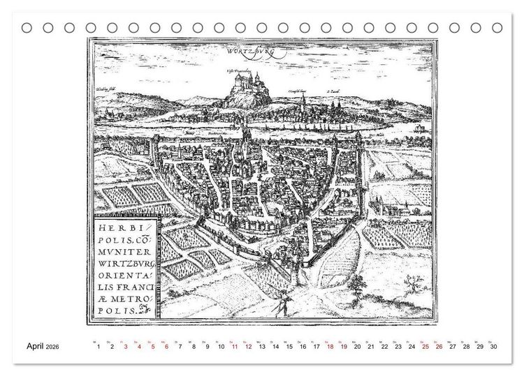 Produktbild: W&uuml;rzburg in alten Bildern (Tischkalender 2026 DIN A5 quer), CALVENDO Monatskalender