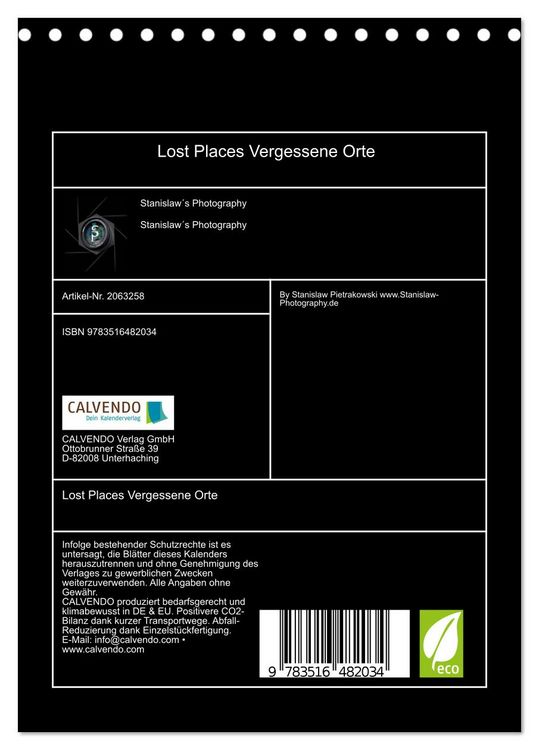 Produktbild: Lost Places Vergessene Orte (Tischkalender 2026 DIN A5 hoch), CALVENDO Monatskalender