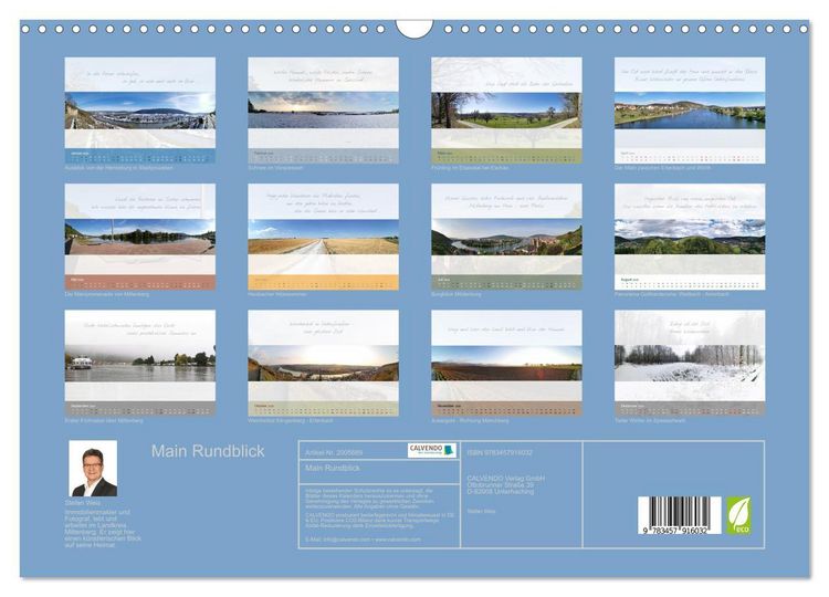 Produktbild: Main Rundblick (Wandkalender 2026 DIN A3 quer), CALVENDO Monatskalender