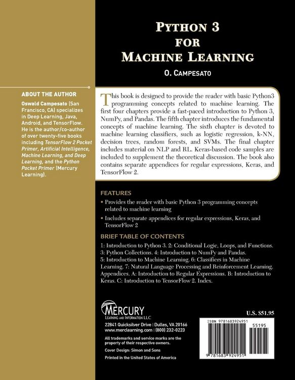 Produktbild: Python 3 for Machine Learning