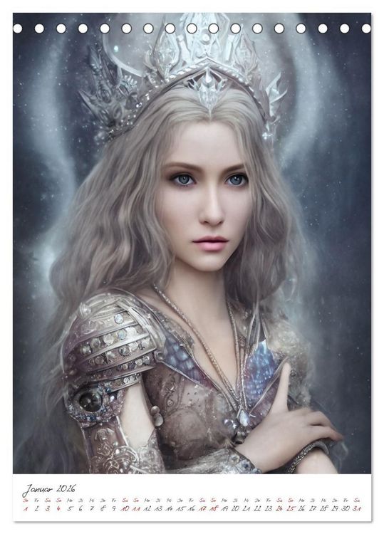 Produktbild: Dark Fantasy Art - Zeit der Helden (Tischkalender 2026 DIN A5 hoch), CALVENDO Monatskalender