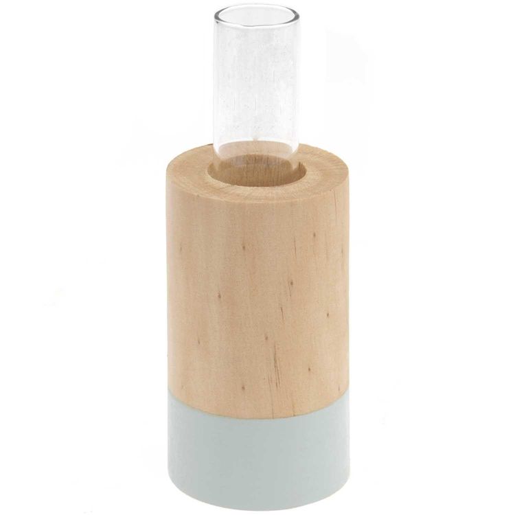 Holz Vase mit Reagenzglas, mint, Ø 4cm, H 8cm kaufen