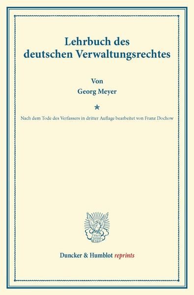 Produktbild: Lehrbuch des deutschen Verwaltungsrechtes.