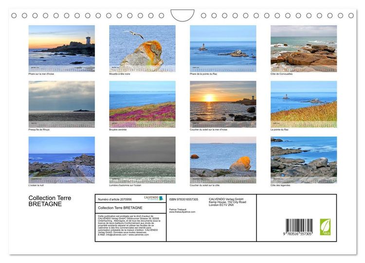 Produktbild: Collection Terre BRETAGNE (Calendrier mural 2026 DIN A4 vertical), CALVENDO calendrier mensuel