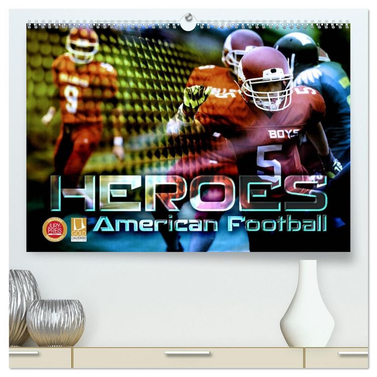 Produktbild: HEROES - American Football (hochwertiger Premium Wandkalender 2026 DIN A2 quer), Kunstdruck in Hochglanz
