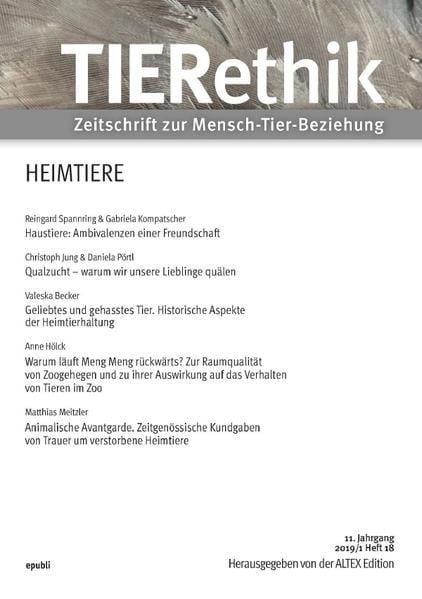 Produktbild: TIERethik (11. Jahrgang 2019/1)