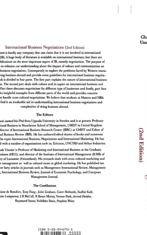Produktbild: International Business Negotiations