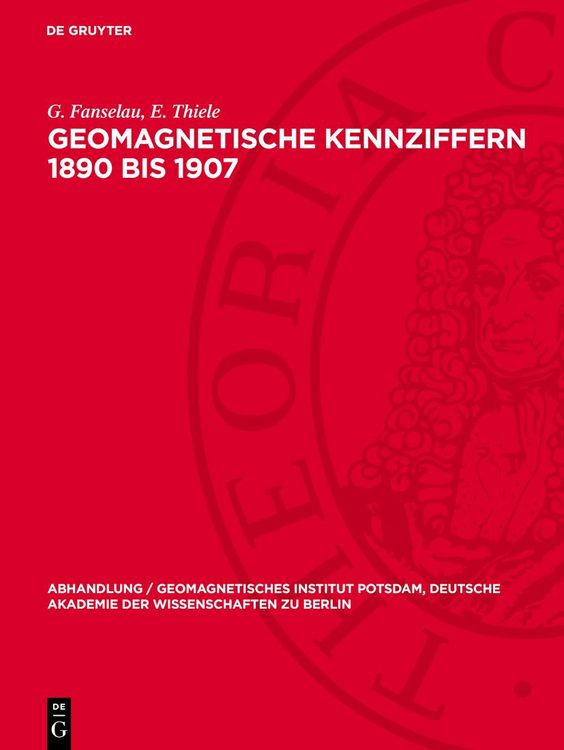 Produktbild: Geomagnetische Kennziffern 1890 bis 1907