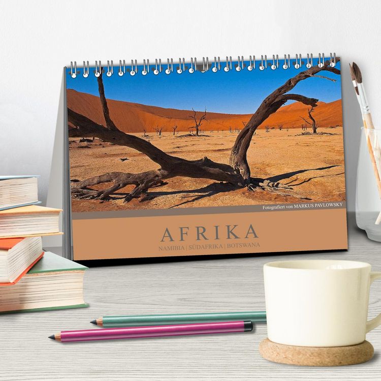 Produktbild: Afrika Impressionen. NAMIBIA - S&Uuml;DAFRIKA - BOTSWANA (Tischkalender 2026 DIN A5 quer), CALVENDO Monatskalender