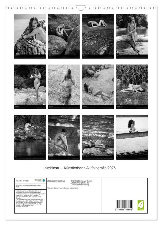 Produktbild: simbiosa ... K&uuml;nstlerische Aktfotografie 2026 (Wandkalender 2026 DIN A3 hoch), CALVENDO Monatskalender