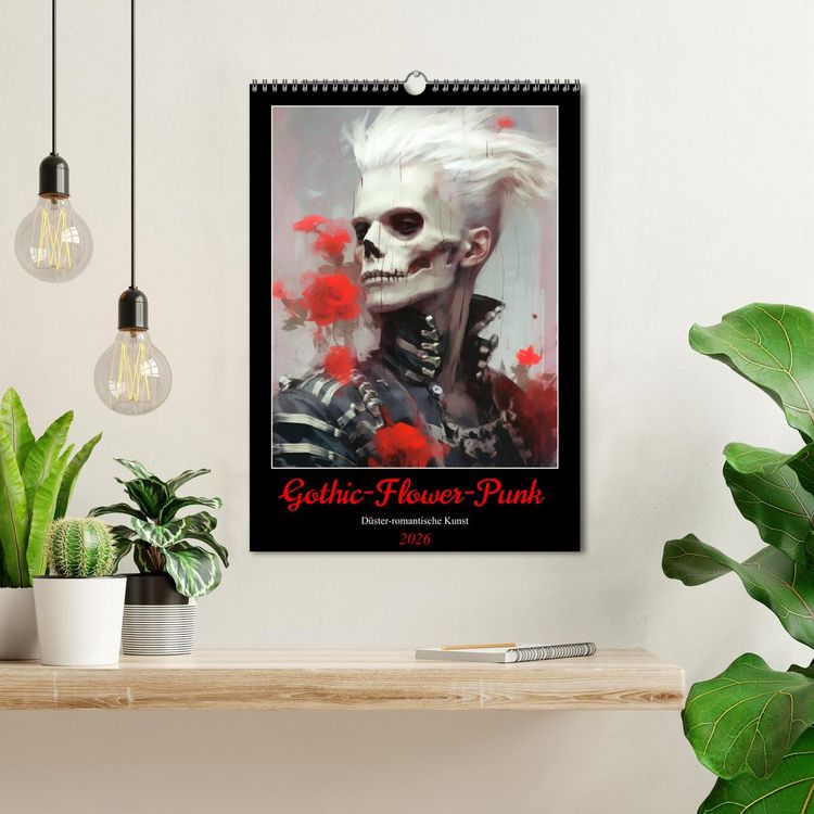 Produktbild: Gothic-Flower-Punk. D&uuml;ster-romantische Kunst (Wandkalender 2026 DIN A3 hoch), CALVENDO Monatskalender
